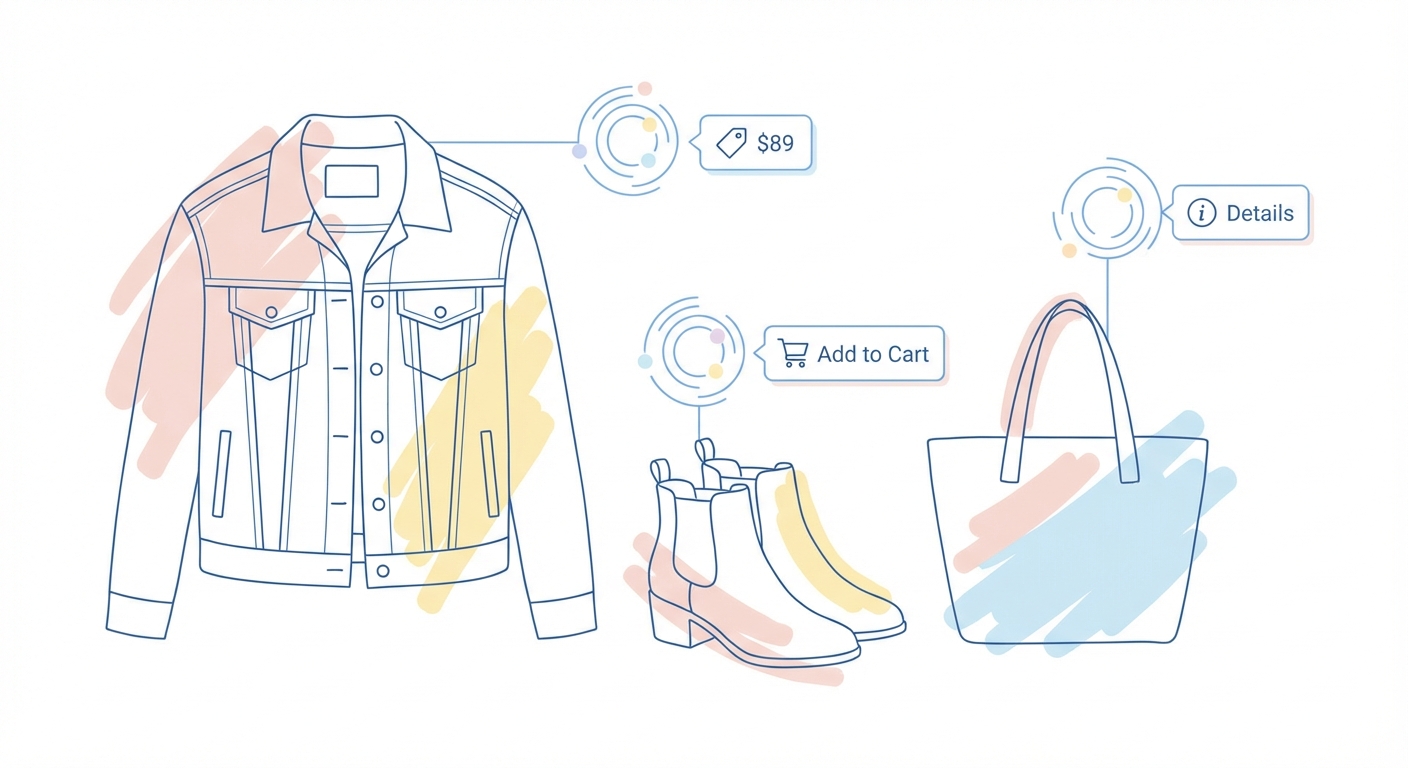 Shoppable hotspots overlay